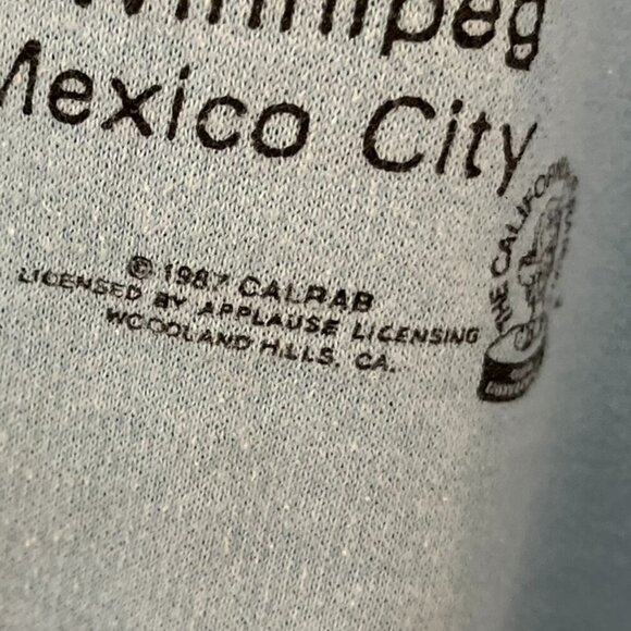 Vintage 1987 Y2K California Raisins Blue World Tour Over Sea's Sweatshirt Sz XL - Picture 3 of 13